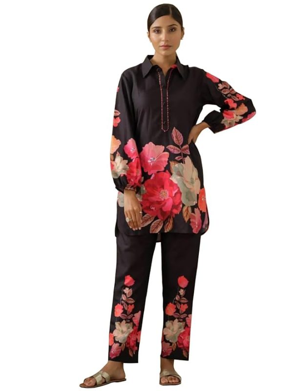 Women’s Dress Batik V-Neck CO-ODS Set for Women