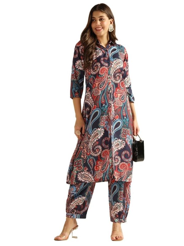 Women’s Cotton Blend Co Ord Set | Co Ord Set for Women Stylish | Kurta Set for Women | Kurta Set | Ethnic Co Ord Set for Women | 3/4 Sleeve Women Co-ord set