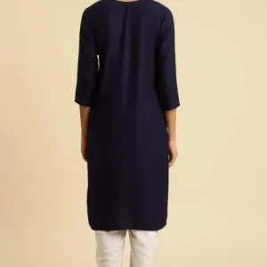 Blue Pashmina Work Kurti - Image 3