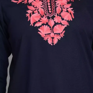 Blue Kashmiri Embroidered Short Kurti - Image 3