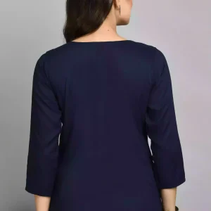 Blue Kashmiri Embroidered Short Kurti - Image 2